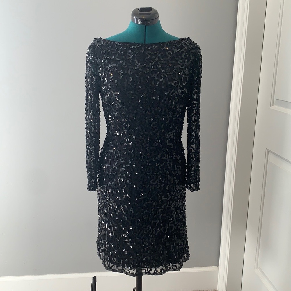 Ladies Sequinned Black Cocktail Dress from Pisarro Nights